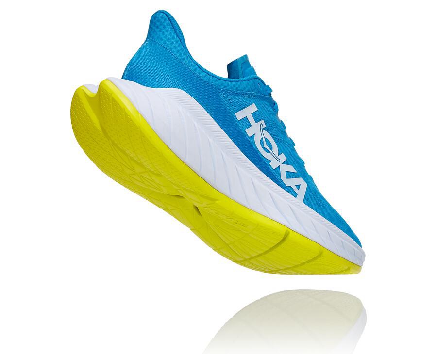 Hoka One One Koşu Ayakkabısı Kadın Mavi/Beyaz - Carbon X 2 - AE7395018